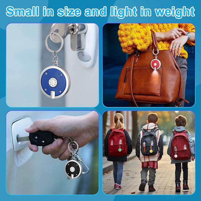 42 Pcs LED Keychain Flashlight Round Mini Keychain Flashlight Portable Keyring Flashlight Light Keychain Battery Powered Key Ring Torch for Outdoor Camping Hiking Emergency Lighting, 6 Colors