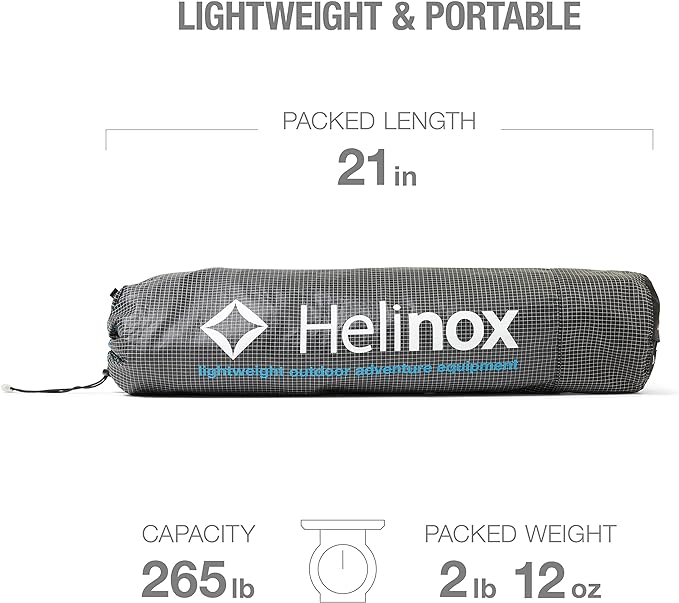 Helinox Lite Cot Ultra-Light, Compact, Collapsible, Portable Camping Cot, Black