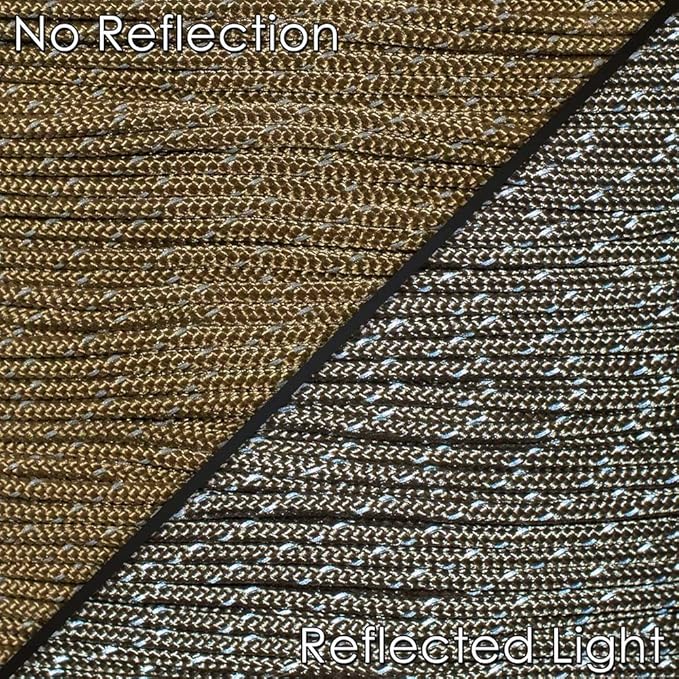 West Coast Paracord – 95 Tensile Strength - 1 Strand Reflective Paracord (25 Feet, Brown)