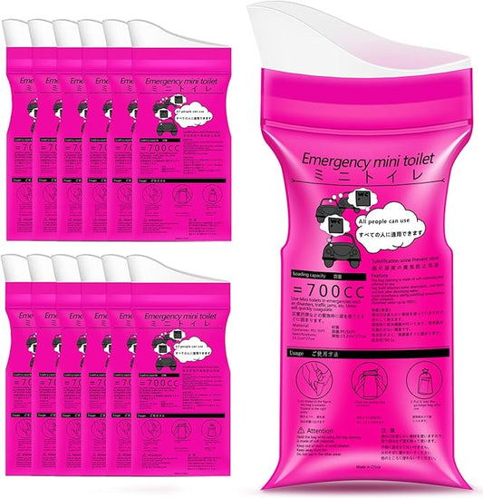 Disposable Urine Bags, 12 Pack Camping Pee Bags, Disposable Urinal Bag, Travel Urinal Bag, Toilet Traffic Jam Emergency Portable Toilet for Men Women Kids Patient