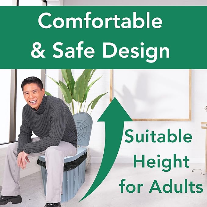 Portable Toilet for Camping- Large Size For Adults, Emergency Toilet for Car, Foldable Portable Potty with Lid, Camping Toilets, Porta Potty for Adults