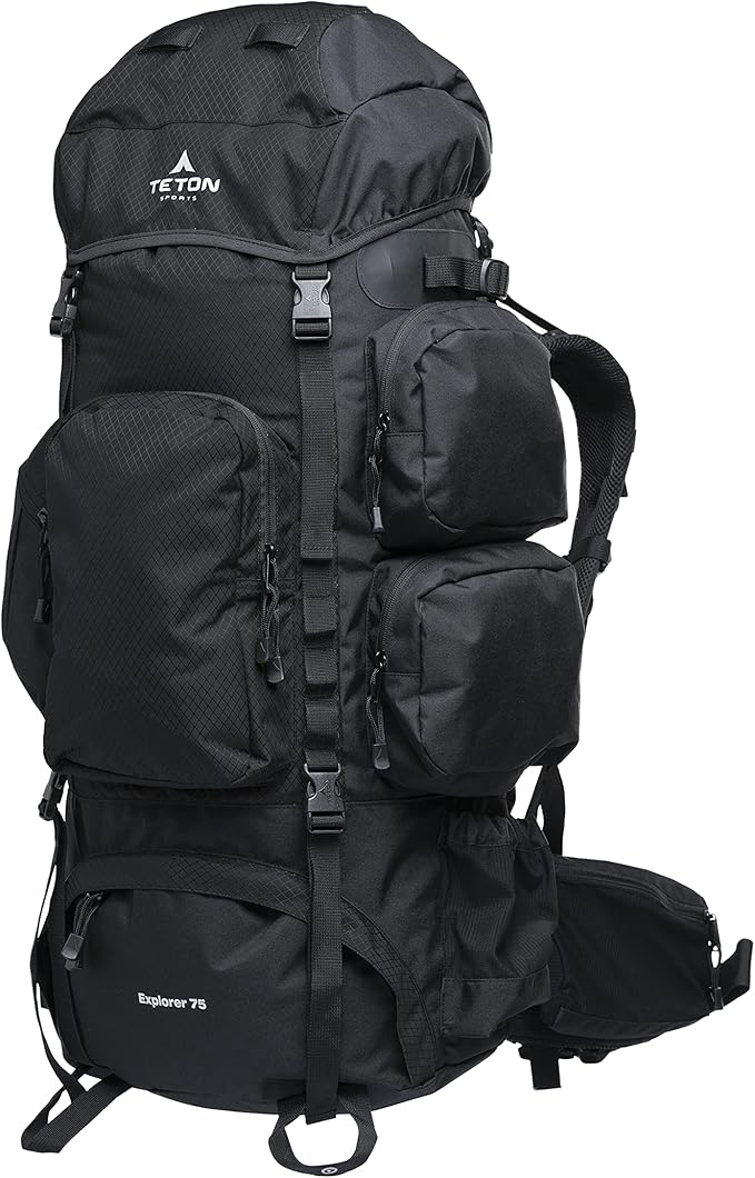 TETON 75L Explorer Internal Frame Backpack for Hiking, Camping, Backpacking, Rain Cover Included