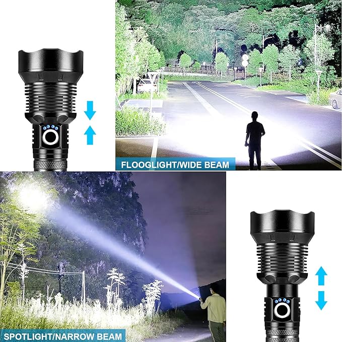 Rechargeable Flashlights 990, 000 High Lumens, Super Bright LED Flashlight Powerful Flash Lights with 5 Modes & Waterproof for Home Camping Emergencies