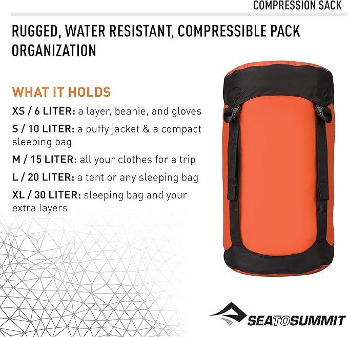Sea to Summit Nylon Compression Sack, Space-Saving Outdoor and Travel Storage