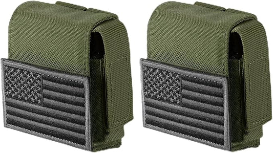 2 Pack Tactical Pouches, Molle EDC Compact Pouch Small Utility Pouch Accessories Battery Cigarette Case Card Holder Lighter Slot Mini Cigar Belt Waist Pack