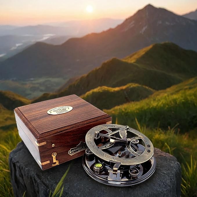 Engraved Brass Compass, Antique Nautical Vintage Directional Magnetic Compass, with Famous Scripture Quote, Baptism Gifts with Leather Case