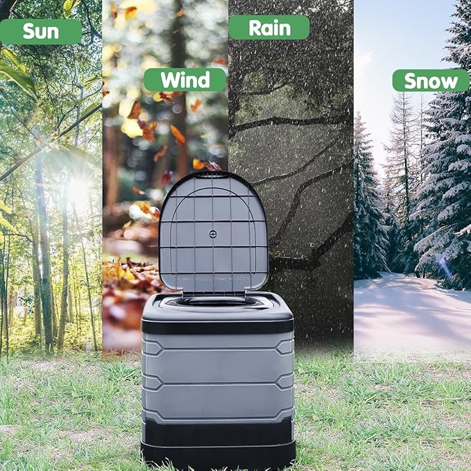 Upgrade XXL Portable Toilet for Adults Camping, 17.3x16.1x16.9 In-Large Portable Foldable Toilet with Lid, Perfect for Camping, Hiking, Fishing, Travel, Long Trips, Beach, RV, Outdoor