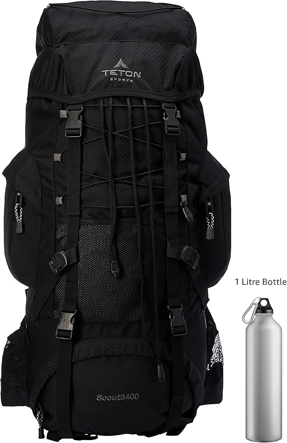 TETON 55L Scout Internal Frame Backpack for Hiking, Camping, Backpacking, Rain Cover Included