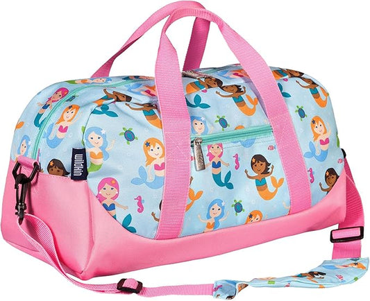 Wildkin Kids Overnighter Duffel Bag – Carry-On Size, Ideal for School & Sleepovers – Mermaids