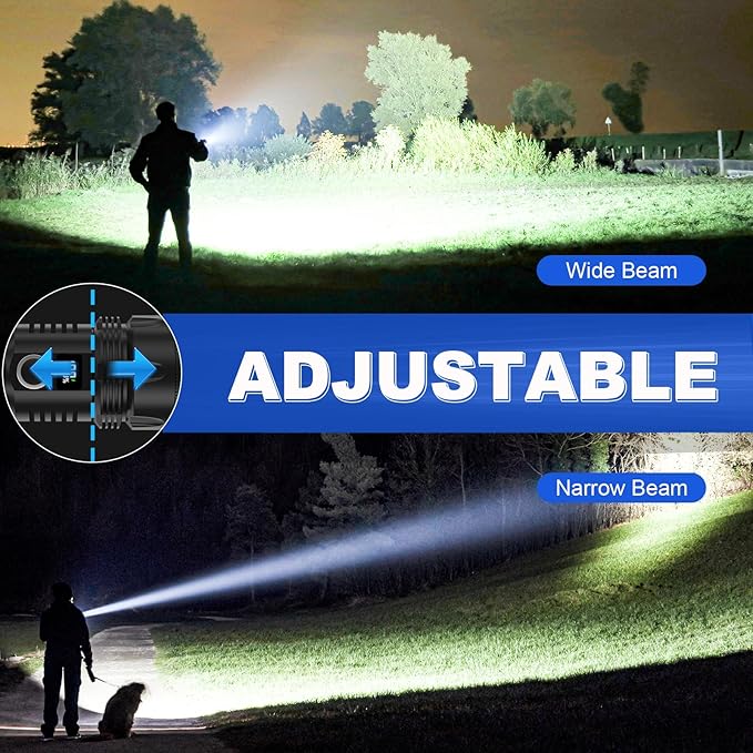 Rechargeable Flashlights High Lumens, 990,000 Lumens Super Bright led Flashlight with 5 Modes, IPX7 Waterproof, Powerful Handheld Flash Light for Home Camping Emergency