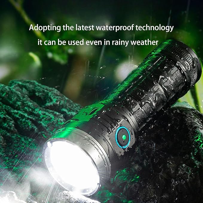 Rechargeable Flashlights High Lumens, Super Bright Flash Light, Led Flashlight with 5 Lighting Modes for Camping, Hiking, Dog Walking , Portable Tactical Flashlights for Camping Biking Hiking Outd