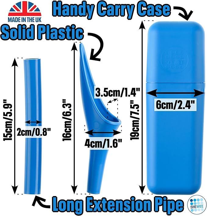 SHEWEE Extreme Female Urinal – UK Made Reusable Pee Funnel, Travel Essential Camping Accessories Festival Essential, Stand to Pee Female Urination Device