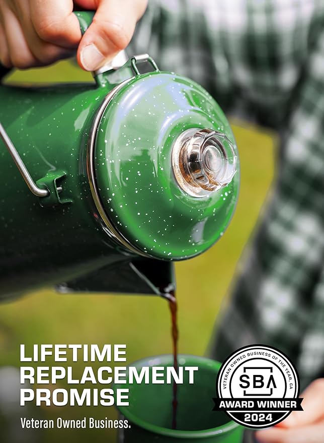 COLETTI Classic Percolator Coffee Pot — Camping Coffee Percolator, Campfire Coffee Pot – Camping Percolator for Groups — Brew for the Whole Campsite (Green, 12 Cup)