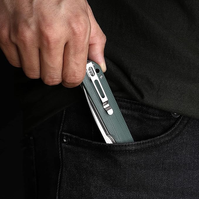 Firebird GANZO FH41S-OR Pocket Folding Knife D2 Steel Blade G10 Anti-Slip Handle with Clip Fishing Hunting Camping Outdoor Flipper EDC Pocket Knife Best Gift for Men and Women (Orange)