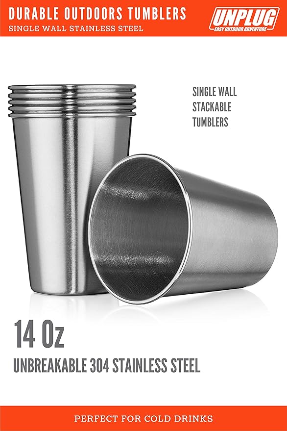 Unplug Luxury Camping Plates Cups and Bowls Set | Camping Dishes & Utensils Including Knives, Spoons and Forks | an All-Inclusive Camping Mess Kit | Camping Dinnerware
