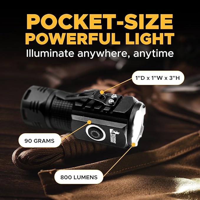 800 Lumen Bright LED Rechargeable Fashlight Small Portable