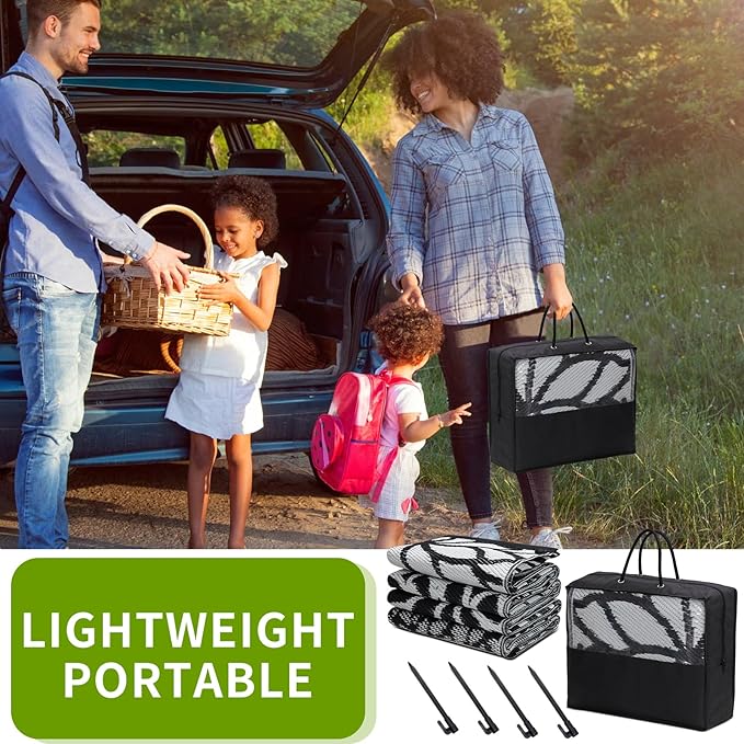 Outdoor Rug 6x9 ft Waterproof, Reversible Outdoor Plastic Straw Rug for Patios Clearance, Outdoor Area Rug Carpet RV Mat for Camping Backyard Deck Porch