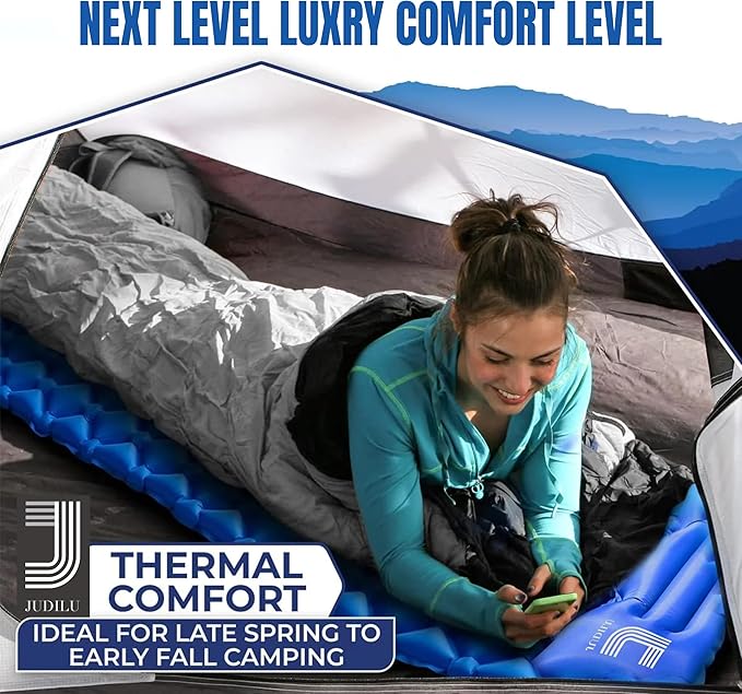 Sleeping Pad Ultralight Inflatable Sleeping Pad for Camping, 77''X27'', Built-in Pump, Ultimate for Camping, Hiking - Airpad, Carry Bag, Waterproof - Compact & Lightweight Air Mattress