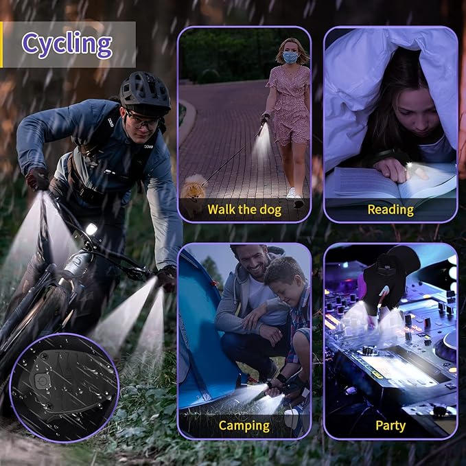 Rechargeable Led Flashlight Gloves, Birthday Fathers Day Gift from Daughter Son Wife, Unique Camping Gadgets Led Gloves for Men Mechanic Car Guy Repairing