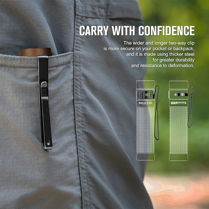 OLIGHT Baton3 Pro 1500 Lumens EDC Rechargeable Flashlights with MCC3, Compact Pocket Flashlight with L-Shape Stand and High Performance LED for Camping, Hiking and Emergency (Desert Tan Cool White)