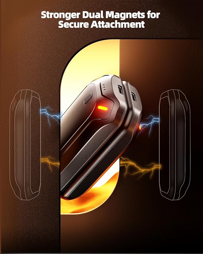 2 Pack Hand Warmers Rechargeable, ๐๐๐ฎ๐น ๐ ๐ฎ๐ด๐ป๐ฒ๐๐ถ๐ฐ Electric Hand Warmer, Double-Sided Warming Portable Heater Reusable, 12 Max Heating Time Pocket Hand Warmers Gifts for Women Men