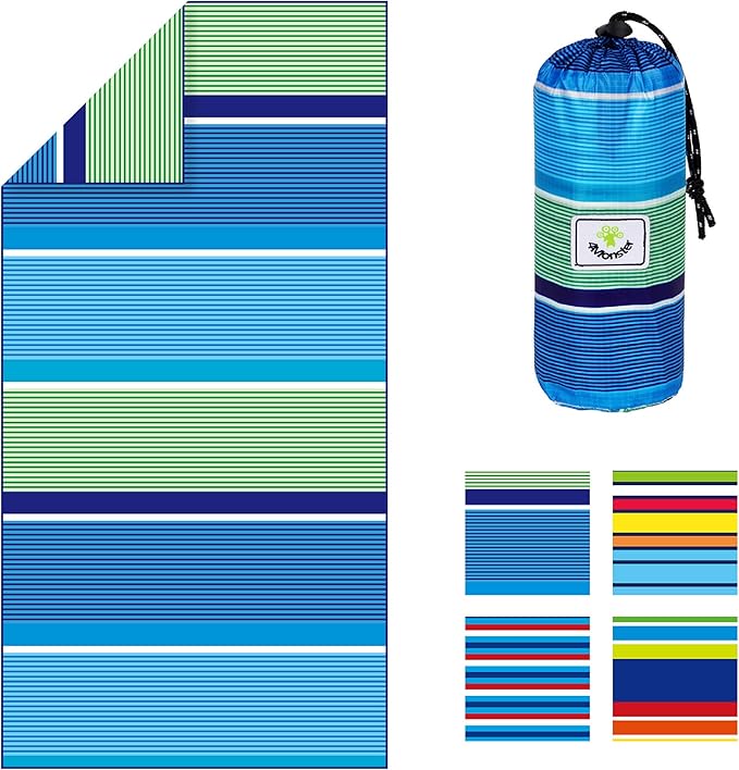 4Monster Microfiber Beach Towel Quick Dry,Super Absorbent Lightweight Travel Towel for Swimmers, Sand Free Camping Towel, Beach Towels for Pool, Swim, Water Sports,Yoga,Gym,Backpacking