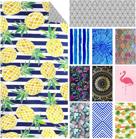 Microfiber Compact Sandproof Pool Beach Towel Blanket Quick Fast Dry Sand Free Proof Outdoor Clearance Thin Camping Travel Swim Towels Personalized Girls Women Men Adults Friend Gift Yellow Pineapple
