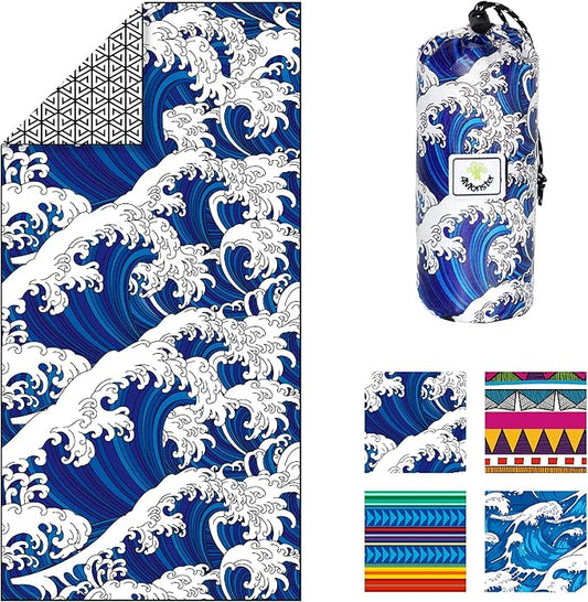 4Monster Microfiber Beach Towel Quick Dry,Super Absorbent Lightweight Travel Towel for Swimmers, Sand Free Camping Towel, Beach Towels for Pool, Swim, Water Sports,Yoga,Gym,Backpacking