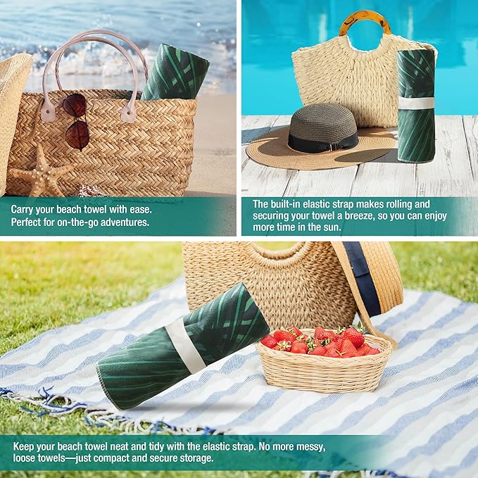 HYSEAS Lightweight Ultra-Thin Beach Towel, Oversized for Adult 78"X35", Sand Free, Quick Dry, Ideal for Swimming, Beach, Yoga, Travel, Camping, Essential Beach Accessory & Vacation Gift, Paradise Bird