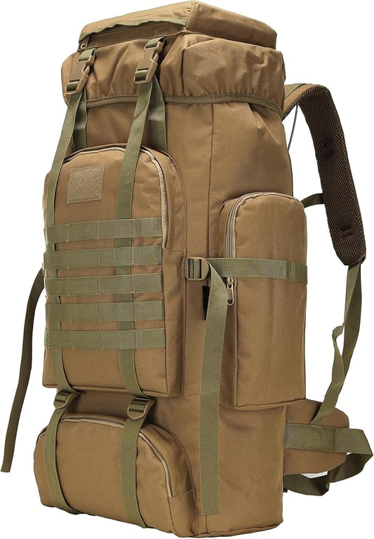 70L Camping Hiking Military Tactical Backpack Outdoor Water-Repellent Adjustable Sport Bags