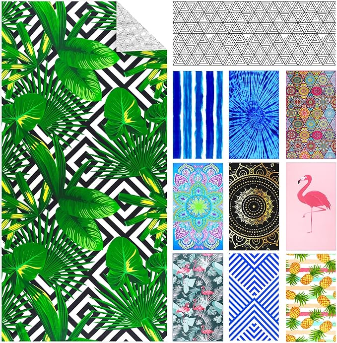 Genovega Tropical Microfiber Pool Sandproof Camping Towel Blanket - Quick Fast Dry Sand Free Proof Outdoor Travel Rack Swim Micro Fiber Thin Yoga Mat Personalized Girls Women Men Adults Hawaii Palm