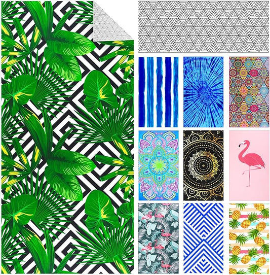 Genovega Tropical Microfiber Pool Sandproof Camping Towel Blanket - Quick Fast Dry Sand Free Proof Outdoor Travel Rack Swim Micro Fiber Thin Yoga Mat Personalized Girls Women Men Adults Hawaii Palm