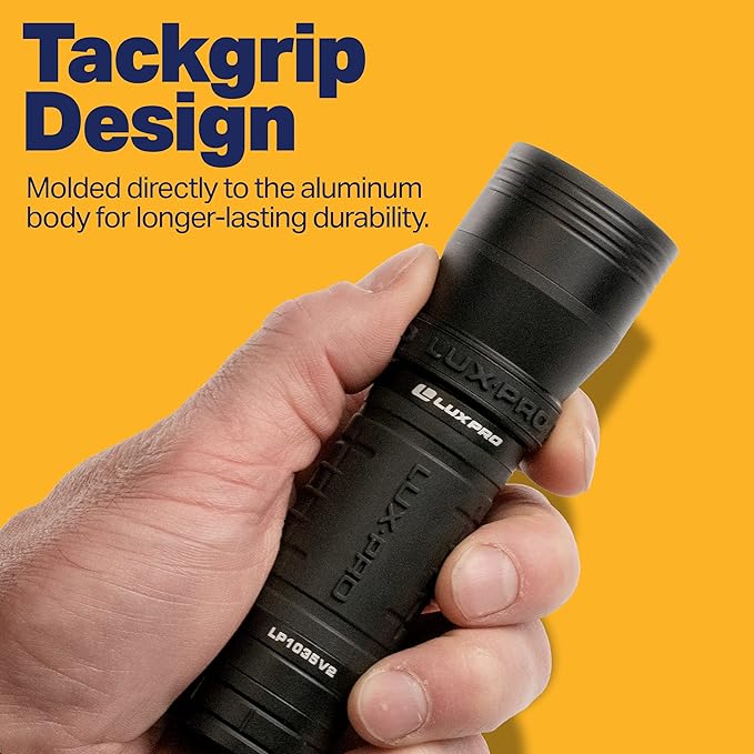 LUXPRO Zoom Focus CREE LED Flashlight High Lumen Tactical Handheld with TackGrip (LP1035V2)