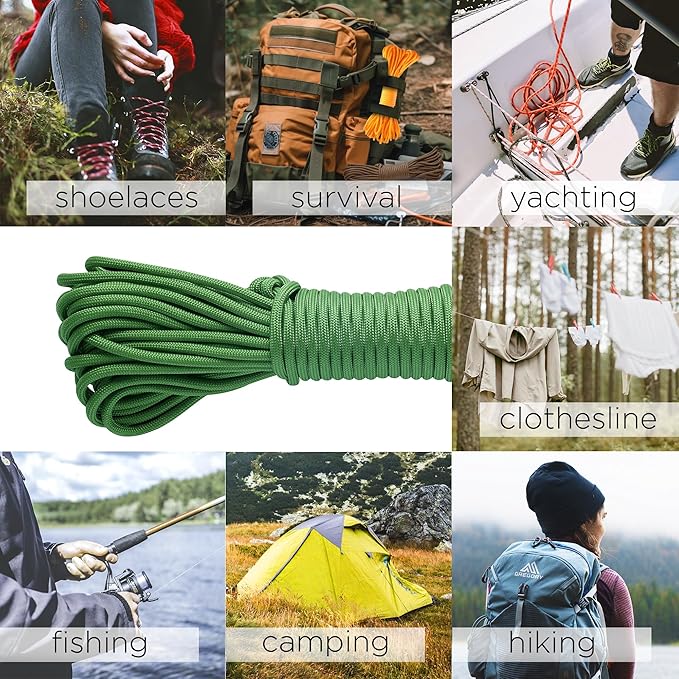 TECEUM Heavy Duty Rope 1000 – 1000ft / 200ft / 100ft / 50ft – 40+ Colors – Utility Rope for Survival & Camping Gear – Nylon String, Camping Rope, para Cord, Utility Nylon Rope, Tent Cord