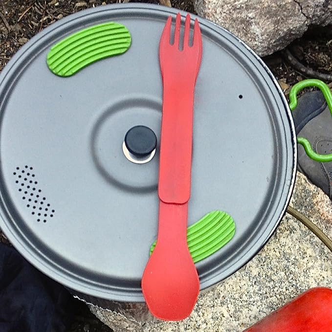 GoBites Duo and Bio Duo Travel Silverware, Full Size Portable Fork & Spoon, Reusable Utensil Set, PC and BPA-free, Food-Safe Nylon or Plant-Based Resin, Extended - 9.1” X 1.6”