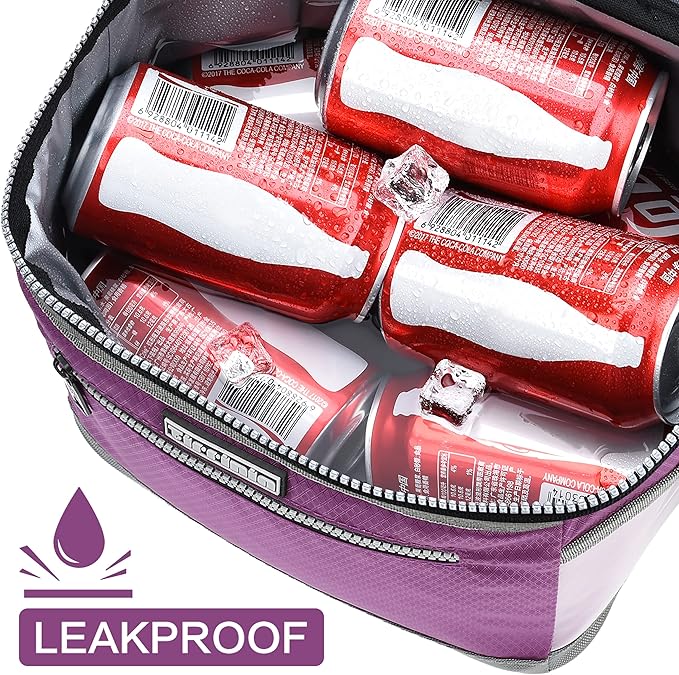 Tirrinia Insulated Lunch Bag for Women Men, Leakproof Thermal Reusable Lunch Box Tote for Adult by Tirrinia, Lunch Cooler for Office Work, Purple