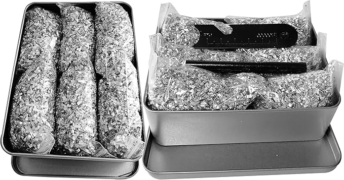 egreen Emergency Fire Starter Ferro Rod Striker Magnesium 6 Bags for Camping Hiking Bushcraft Survival Outdoor Hurricane + Free Tin Box (12 Bags Magnesium + Ferro & Striker)