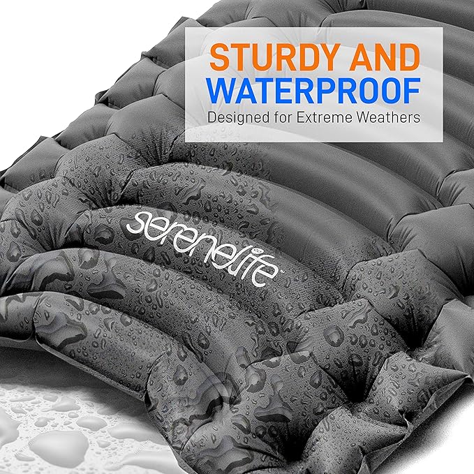 Backpacking Air Mattress Sleeping Pad - Self Inflating Waterproof Lightweight Sleep Pad Inflatable Camping Sleeping Mat w/Carrying Bag