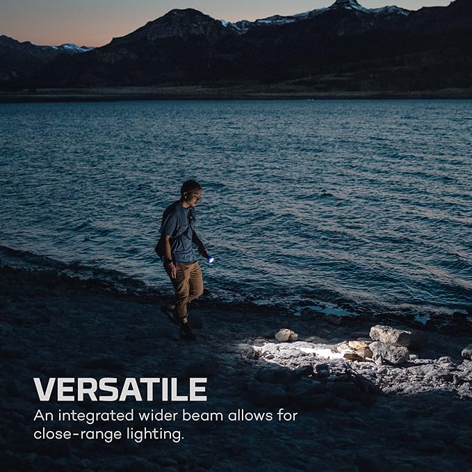 NEBO Luxtreme 500-Lumen LED Flashlight –Bright Rechargeable Flashlight with 4 Light Modes & 12000 Rechargeable Flashlight with 2X Zoom, 5 Light Modes, Waterproof (IP67), and Power Bank
