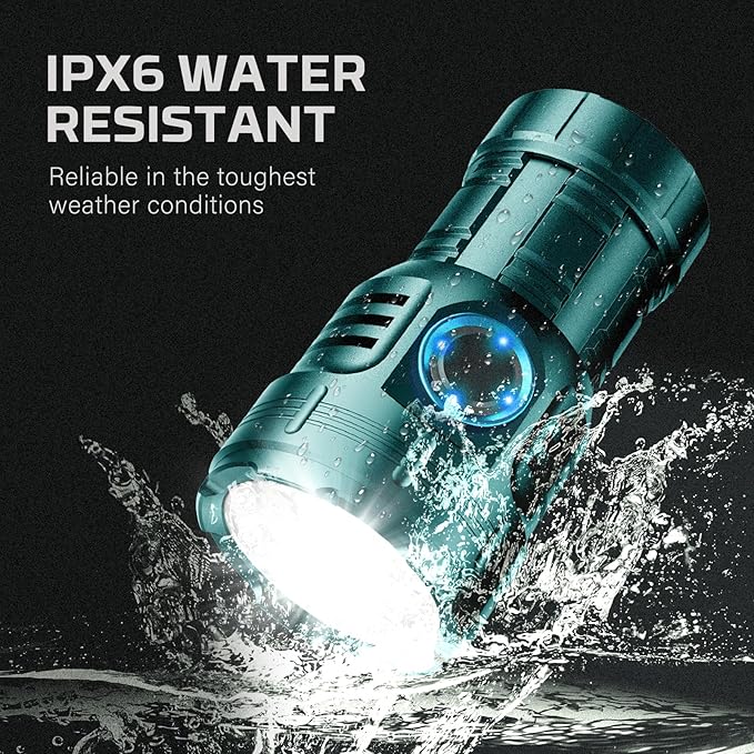 FZH 3000 Lumens Rechargeable Small Flashlight, Mini Tactical LED Flash Light Super Bright Pocket EDC Torch 7 Modes USB C for Home Outdoors, Emergency, Work