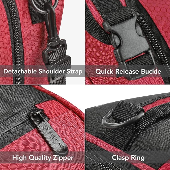 Expandable Insulated Lunch Bag, Leakproof Flat Lunch Cooler Tote with Shoulder Strap for Men and Women, Suitable for Work & Office, Red
