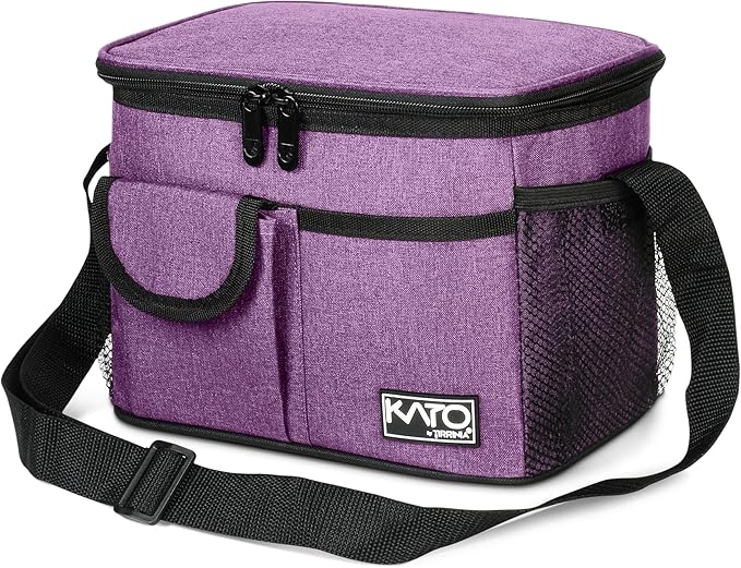 Tirrinia Insulated Lunch Box for Women Men, Leakproof Reusable Lunch Bag Containers for Adult,Working,Office,Lunch Soft Cooler Bag Tote for Picnic Hiking Beach,Purple