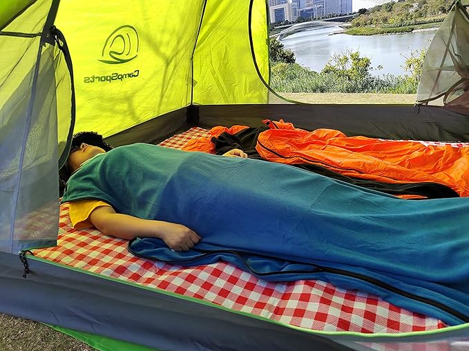 Sleeping Bag Liner, Camping Sleep Sack Travel Sheet Camping Blanket for Outdoor Indoor Used with Zipper