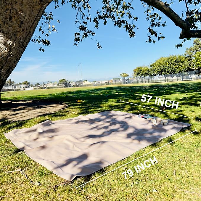 57”x 79”,Extra Large Sand Beige Picnic Blanket Water Resistant,Outdoor Blanket,Park Beach Blanket,Camping Mat Light Weight Sturdy Canvas