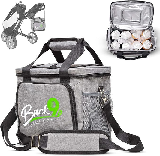 Golf Cooler Bag with Magnetic Lid – 12 Can Soft Sided Insulated Backpack Cooler for Golf Cart, Bag or Camping