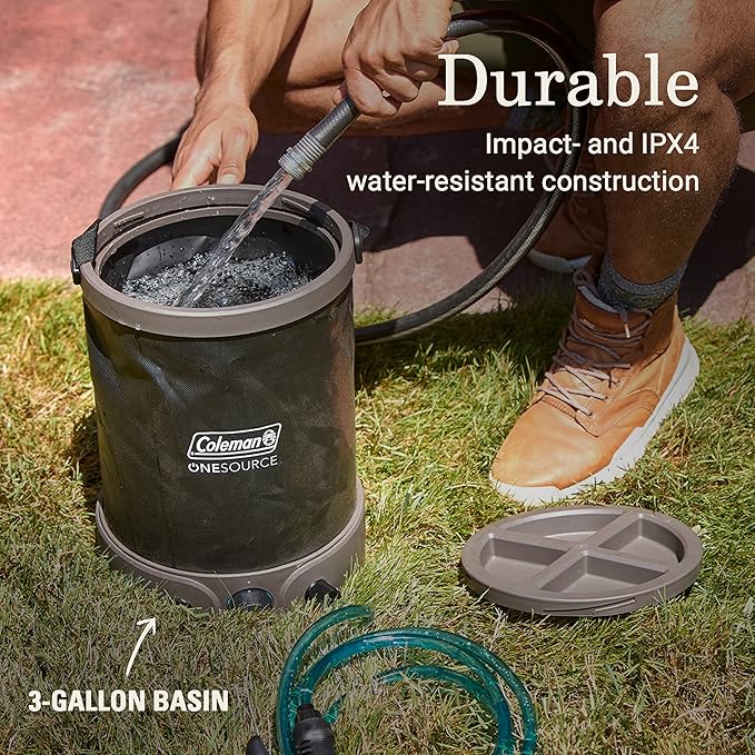 Coleman OneSource Rechargeable Outdoor Camping Gear: Camp Shower, Cordless Vacuum, Fan, Speaker, & Air Pump Options with Included Rechargeable Battery