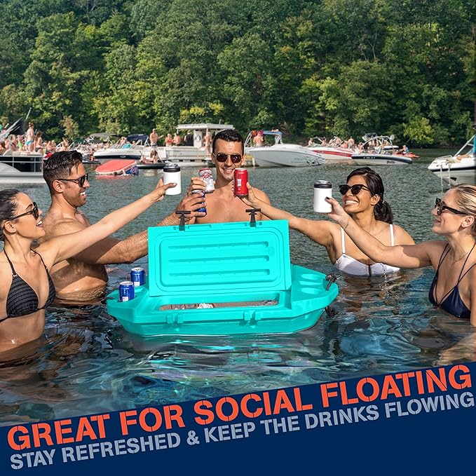 CUDDY Floating Cooler and Dry Storage Vessel for Land & Water – 40QT– Great for River, Beach, Kayak, Pool, & Lake - Multiple Color Options