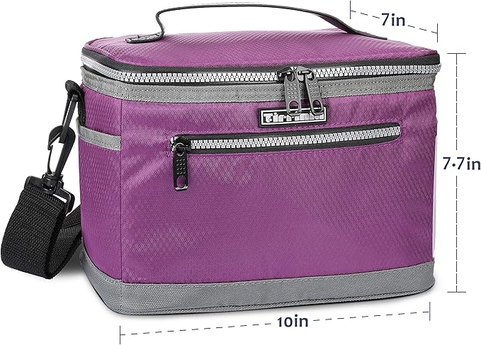 Tirrinia Insulated Lunch Bag for Women Men, Leakproof Thermal Reusable Lunch Box Tote for Adult by Tirrinia, Lunch Cooler for Office Work, Purple
