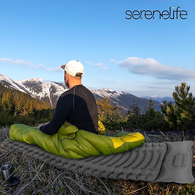 Backpacking Air Mattress Sleeping Pad - Self Inflating Waterproof Lightweight Sleep Pad Inflatable Camping Sleeping Mat w/Carrying Bag