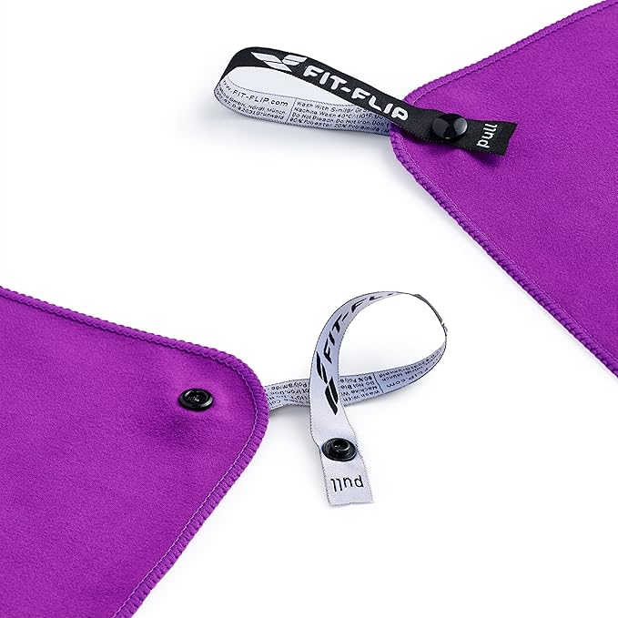 Fit-Flip Travel Towel - Compact & Ultra Soft Microfiber Camping Towel - Quick Dry Towel - Super Absorbent & Lightweight for Sports, Beach, Gym, Backpacking, Hiking and Yoga